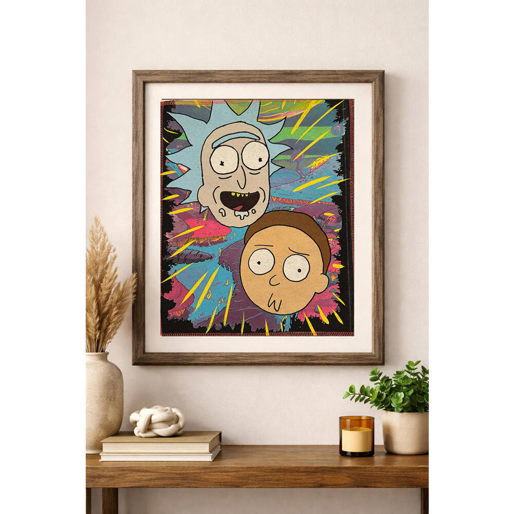 two face threads‎ rick and morty smalls patch wall art decor custom upcycled